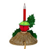 6.9" Tripple Holly Berry Bubble Light Candelabra
