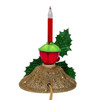 6.9" Tripple Holly Berry Bubble Light Candelabra