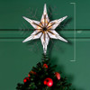 10“ UL 10-Light Silver Wire Capiz Snowflake Treetop
