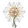 10" 10L LED Silver Capiz & Wire Snowflakes Tree Topper