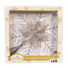 10" 10L LED Silver Capiz & Wire Snowflakes Tree Topper