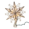 UL 10-Light LED 6-Point Brass Plated Capiz Star With Scroll Design Treetop
