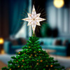 14" UL 10L Capiz Gold Glitter Bethlehem Star Tree Topper