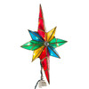 12" UL 10L Capiz Multicolored Bethlehem Star With Gem Center Tree Topper