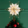 9.6" UL 10L 6-Point Capiz Gold Star Tree Topper