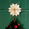 9.6" UL 10L 6-Point Capiz Gold Star Tree Topper