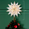 9.84" UL 10L Capiz Double Tip Star With Center Gem Tree Topper