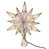 UL 10L LED 12-Point Brass Plated Capiz Star With Gem Center Treetop