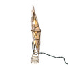 UL 10L LED 12-Point Brass Plated Capiz Star With Gem Center Treetop