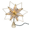 9.45“ UL 10L 7-Point Gold Glittered Capiz Star Treetop