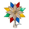 9“ UL 10-Light 8 Point LED Multi Color Capiz Star Treetop