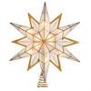14“ UL 10-Light Capiz Star With Gold Glitter Finish Tree Top