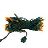 24.5' UL 50L Amber 5MM LED Connectible Light Set With Green Wire