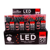 24.5' UL 50L Red 5MM LED Green Wire Light Set