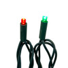 24.5' UL 50L Red & Green 5MM LED Connectible Light Set With Green Wire