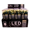 24.5' UL 50L Warm White Frost 5MM LED Green Wire Light Set