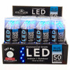 24.5' UL 50L Blue Frost 5MM LED White Wire Light Set