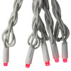 24.5' UL 50L Red Frost 5MM LED Connectible Light Set With White Wire