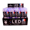 24.5' UL 50L Red, White, Blue 5MM LED White Wire Light Set