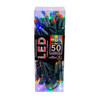 24.5' UL 50L Multicolored Twinkle 5MM LED Connectible Light Set With Green Wire