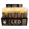 24.5' UL 50L 5MM Warm White Twinkle LED White Wire Light Set