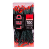 49.5' UL 100L Red 5MM LED Connectible Light Set With Green Wire