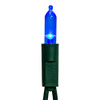 24.5' UL 50L Blue 3MM LED Connectible Light Set With Green Wire