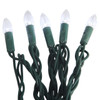 24.5' UL 50L C3 Diamond Cool White LED Connectible Light Set With Green Wire