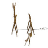 35.4" Pre-Lit Warm White LED Rattan Deer Set, 2-Pieces