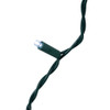 7' UL 70-Light Cool White LED Icicle Green Wire Light Set