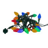 12' UL 25L Multicolored Faceted C7 LED Connectible Light Set With Green Wire