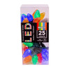 12' UL 25L Multicolored Faceted C7 LED Connectible Light Set With Green Wire