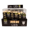 12' UL 25-Light Warm White Pearl LED C7 Light Set With Green Wire