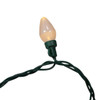12' UL 25L Warm White Pearl C7 LED Connectible Light Set With Green Wire
