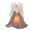 16" Fiber-Optic White, Silver and Grey Angel Tree Topper