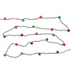 15.5' UL 20-Light Multicolored Flower Green Wire Light Set