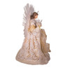 16" Color Changing LED Fiber-Optic Gold & White Angel Tree Topper