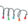 25.5' UL 35-Light Multicolored Tulip Green Wire Light Set