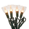 25.5' UL 35-Light Clear Tulip Green Wire Light Set