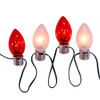 9' UL 10L Red & White Giant C7 Bulb Light Set