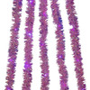 6.5' 100L Purple Iridescent Tinsel With Purple Superbright LED Cascade Light