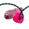9' UL 10L Glittered Pink Cowgirl Boots Light Set With End Connect