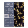 16.5' UL 100L Warm White LED Green Wire Jingle Bright™ Light Set