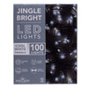 16.5' UL 100L Cool White 20% Twinkle LED Green Wire Jingle Bright™ Light Set