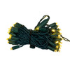 16' UL 50-Light Warm White Coaxial LED Bulk Decorator's Light Set With Green Wire