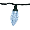66' 100L Cool White LED Faceted C9 String Lights On Spool