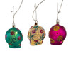 Glass Illuminated Gems USB Warm White LED Day Of The Dead Ornaments, 3 Assorted