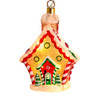 Glass Illuminated Gems USB Warm White LED Gingerbread House Ornament