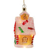 Glass Illuminated Gems USB Warm White LED Gingerbread House Ornament