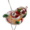 Glass Illuminated Gems USB Warm White LED Santa With Gift Bag Ornament